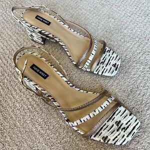 NINE WEST  **NWOT** DRESSY SANDALS WITH 2" BLOCK HEELS        SIZE: 12 M